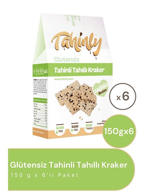 Tahinly Glütensiz Tahinli Tahıllı Kraker 150 g 6'lı Paket