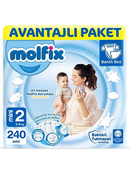 Molfix Bebek Bezi 2 Beden Mini Avantajlı Paket 240 Adet