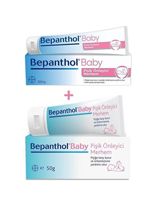 Bepanthol Baby Pişik Önleyici Merhem 100 Gr+Bepanthol Baby Pişik Önleyici Merhem 50 gr