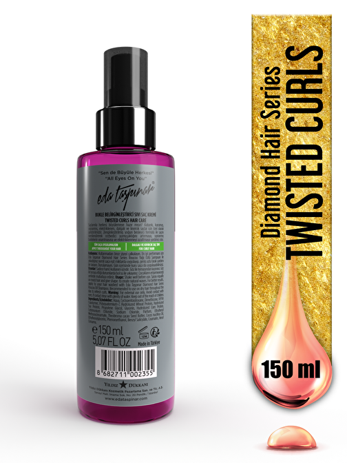 Eda Taşpınar Tüm Saç Tipleri İçin Elektriklenme Karşıtı Bukle Sıvı Saç Kremi 150 ml