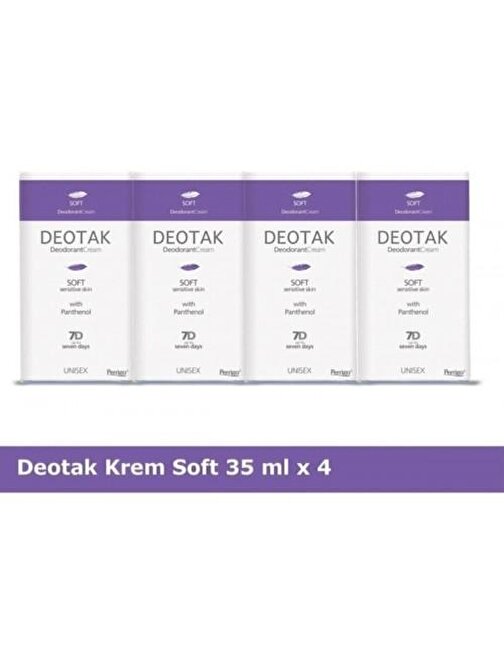 Deotak Krem Deodorant Soft 35 ml x 4 Adet