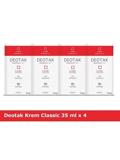 Deotak Krem Deodorant Classic 35 ml x 4 Adet