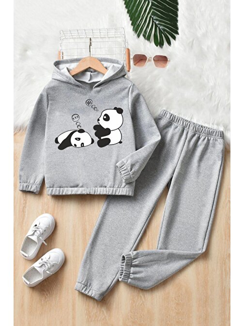 Çocuk Sleep Panda Baskılı Eşofman Takımı