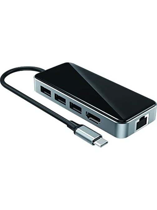 Airsky 10İn1 Type C Çevirici Gigabit Rj45 4K Hdmi 5* Usb 3.0