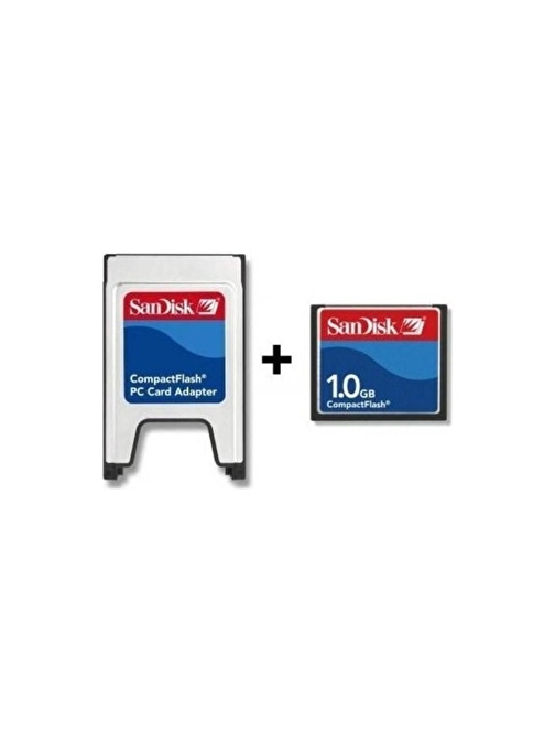 1 Gb Compact Flash Hafıza Kartı + Pcmcıa Kart Okuyucu