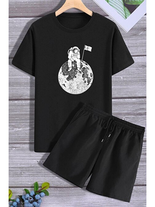 Uzay Temalı Şort T-shirt Eşofman Takımı