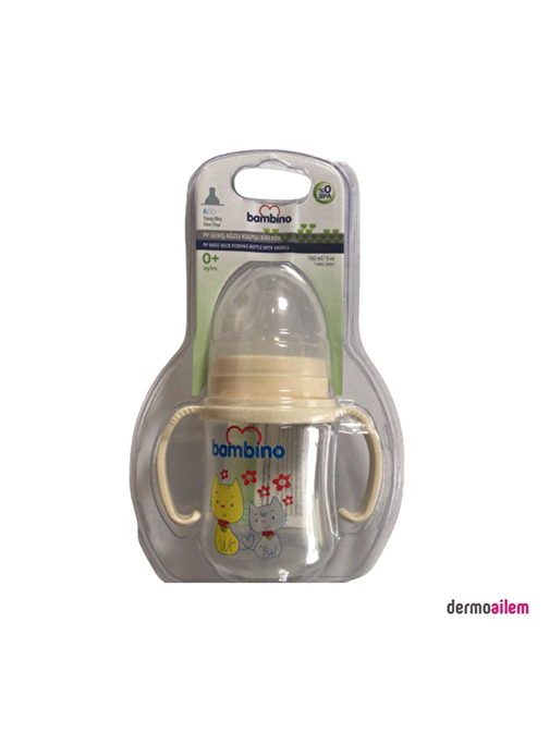 Bambino Pp Geniş Ağızlı Kulplu Biberon 150 Ml Krem B817