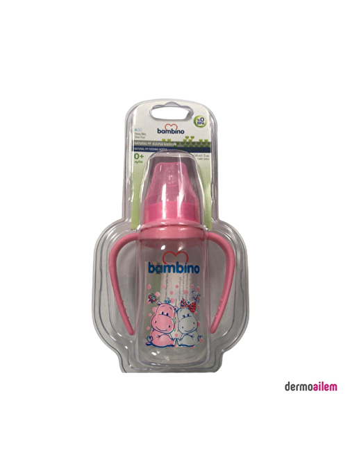 Bambino Natural PP Kulplu Biberon 150 Ml Pembe B065