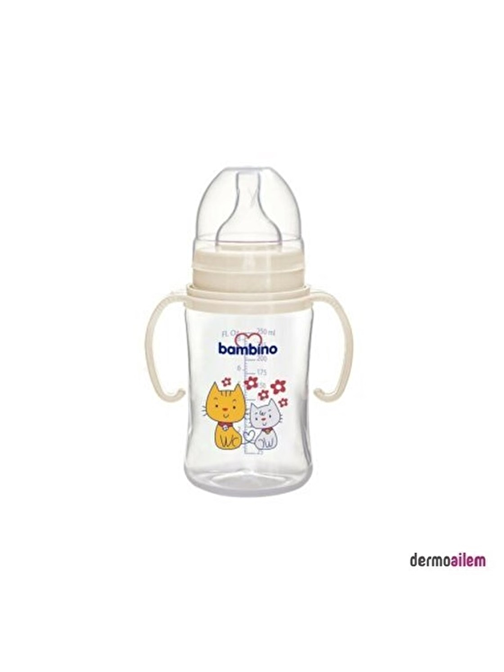 Bambino Pp Geniş Ağızlı Kulplu Biberon Krem 250 Ml B818