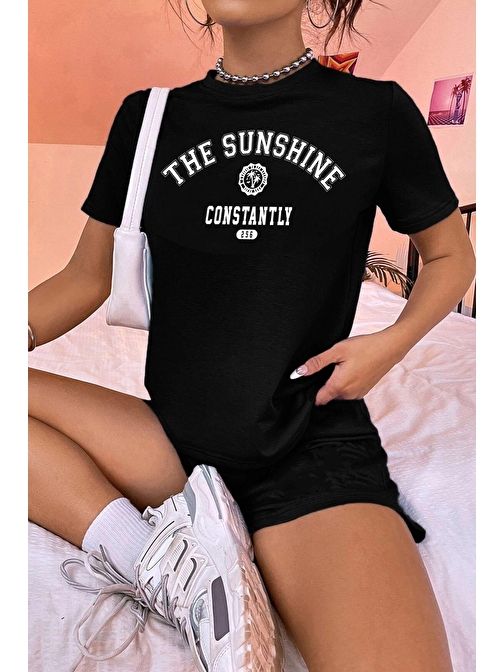 Unisex Sunshine Baskılı Şort Takım