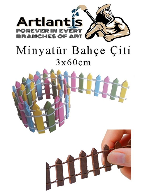 Mini Bahçe Çiti Renkli 3x60cm 1 Adet Dekoratif Minyatir Bahçe Çiti Okul Proje Teraryum Mini Ev Bahçe Çit