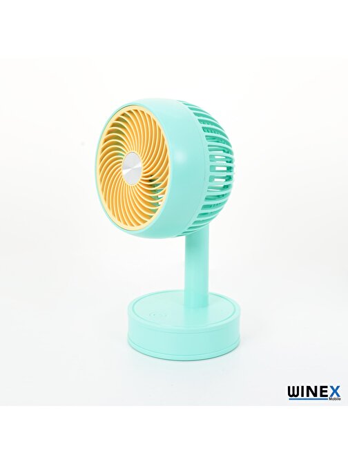 Winex Mini Taşınabilir Portatif Fan 3 Kademeli Vantilatör Mavi