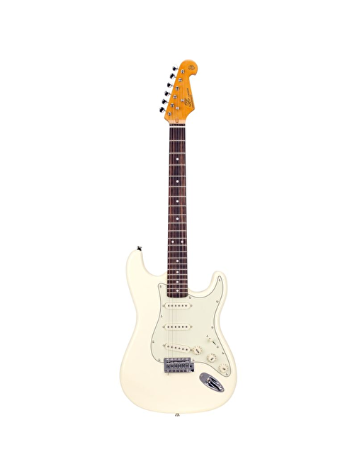 SX Stratocaster Elektro Gitar (Vintage White)