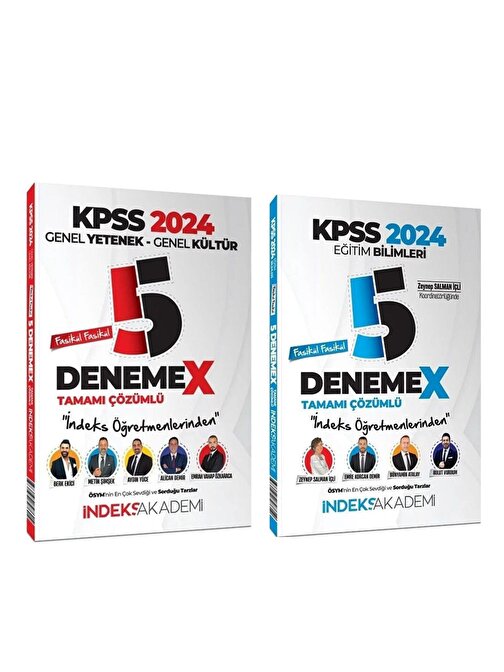 İndeks Akademi 2024 KPSS Genel Yetenek Genel Kültür ve Eğitim Bilimleri 5 DenemeX Seti 2 Kitap