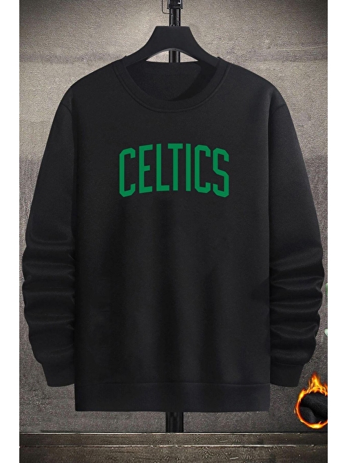 Unisex Celtics Baskılı Bisiklet Yaka Sweatshirt