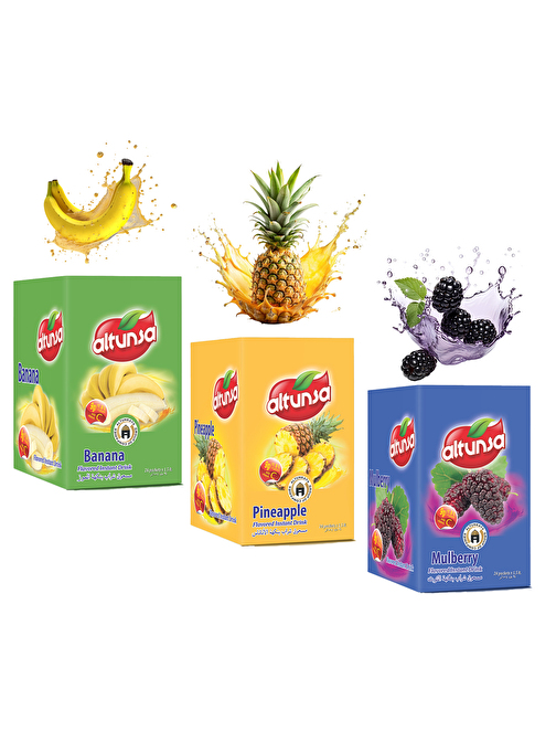 Altunsa Muz Ananas Dut Aromalı Toz İçecek Seti