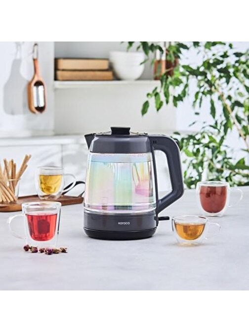 Karaca Glass Tea XL 35 Bardak Renkli Camlı Çay Makinesi Opal