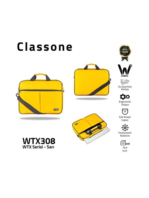 Classone Wtx308Wtx308 Wtxpro serisi 15.6 Inch Uyumlu Su Geçirmez Kumaş Macbook, Laptop , Notebook El