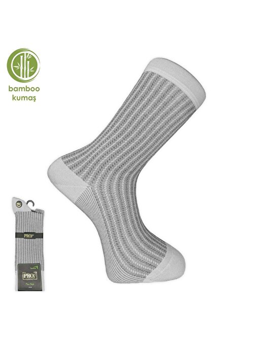 Pro Çorap Gence Bambu Erkek Çorabı Gri (17101-R5)