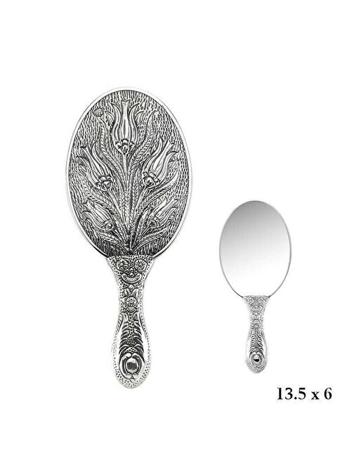Himarry 925 Ayar Gümüş Lale Motifli El Aynası