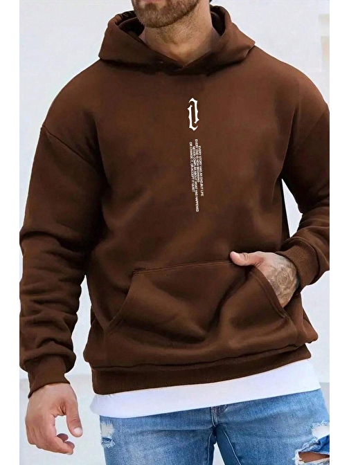 Erkek Aleman Rapero Baskılı Oversize Sweatshirt