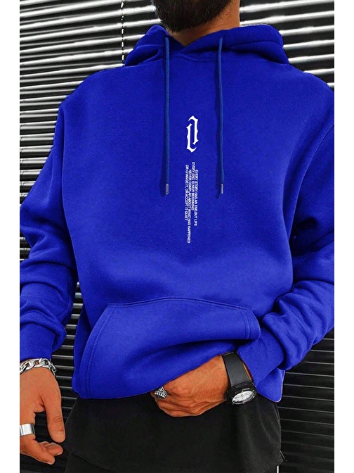 Erkek Aleman Rapero Baskılı Oversize Sweatshirt