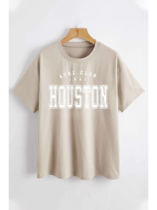 Houston Baskılı Unisex T-shirt