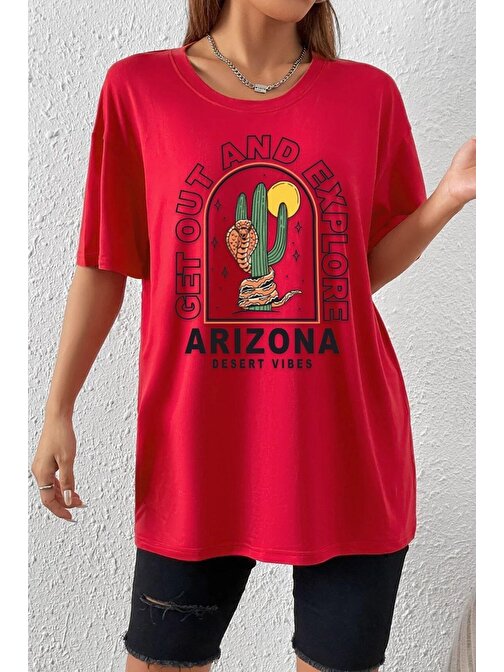 Unisex Arizona Baskılı T-shirt