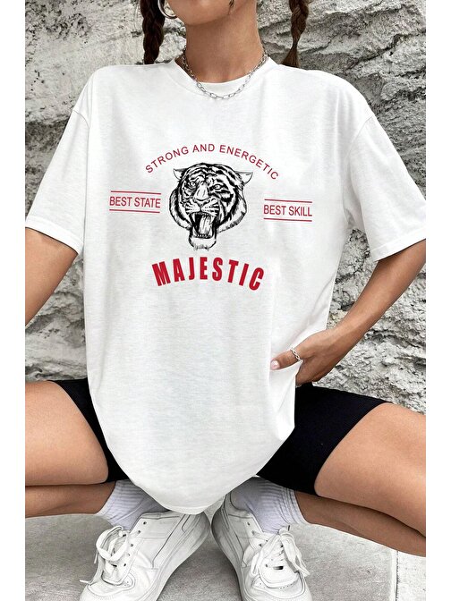 Unisex Majestic Baskılı T-shirt