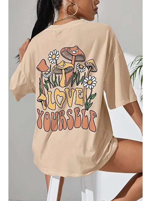 Love Yourself Baskılı T-shirt