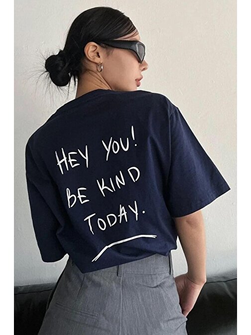 Unisex Hey You Baskılı T-shirt