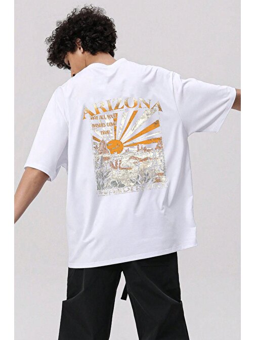 Unisex Sırt Baskılı Arizona Oversize Tshirt
