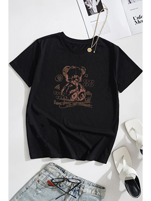 Unisex Bear Bear Baskılı Tasarım Tshirt