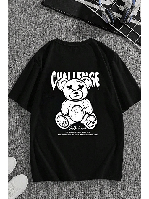 Unisex Chalenge Sırt Baskılı Tasarım Tshirt