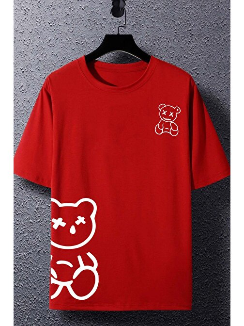 Unisex Draw Bear Baskılı Tasarım Tshirt