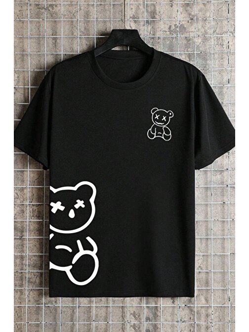 Unisex Draw Bear Baskılı Tasarım Tshirt