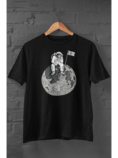 Flag Astronot Baskılı Tshirt