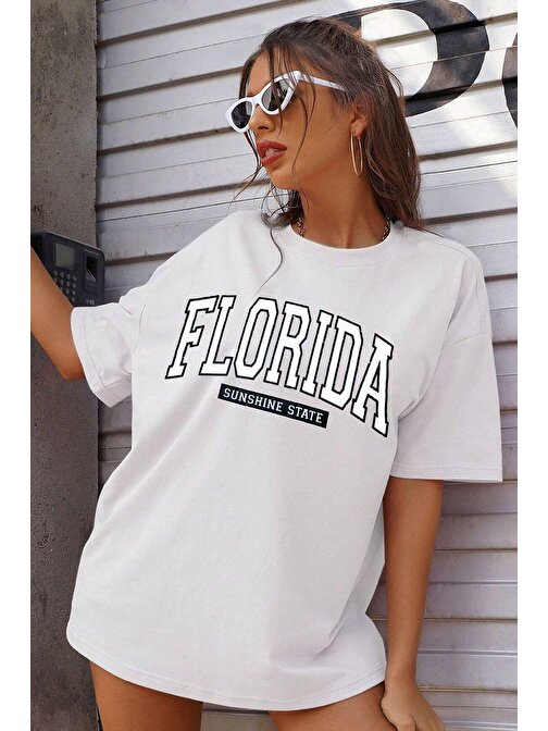 Unisex Florida Baskılı Tasarım Tshirt