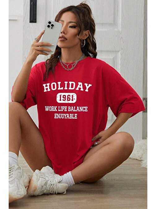 Unisex Holiday Baskılı Tasarım Tshirt