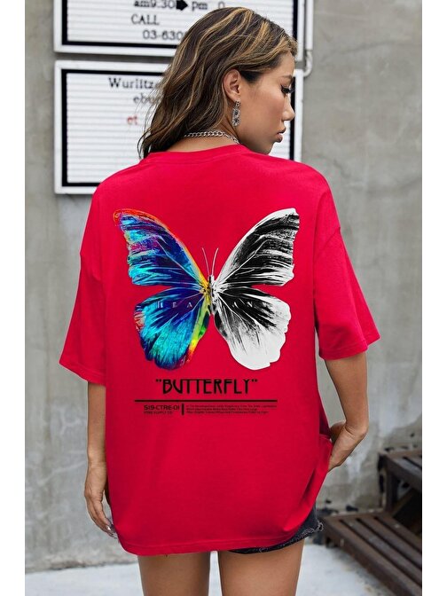 Unisex Butterfly Baskılı T-shirt