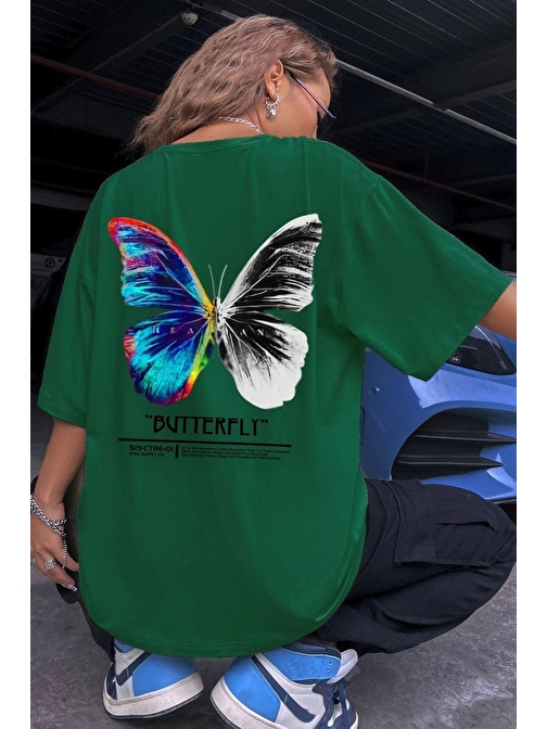 Unisex Butterfly Baskılı T-shirt