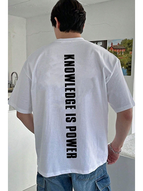 Unisex Knowledge is Power Baskılı Tasarım Tshirt