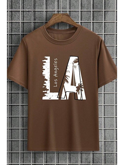 Unisex Los Angles Baskılı Tasarım Tshirt