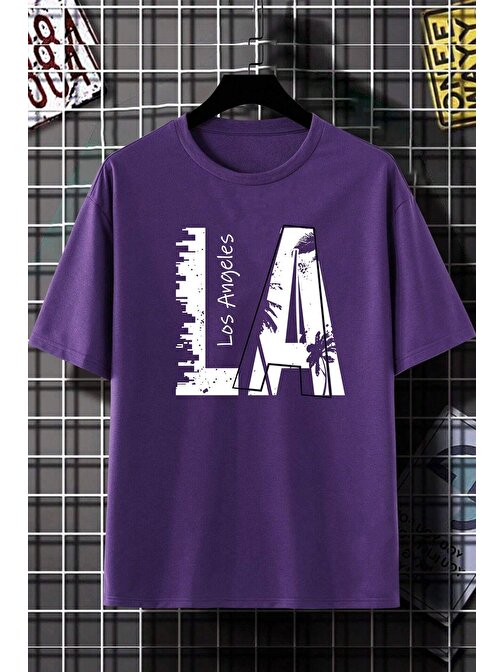 Unisex Los Angles Baskılı Tasarım Tshirt