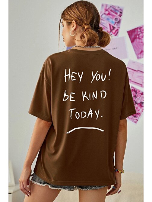 Unisex Hey You Baskılı T-shirt