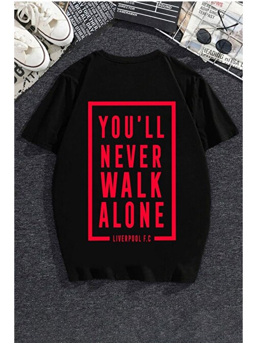 Liverpool Never Walk Alone Baskılı Tasarım T-shirt