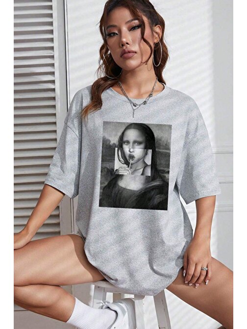Unisex Mona Lisa Baskılı Tasarım Tshirt