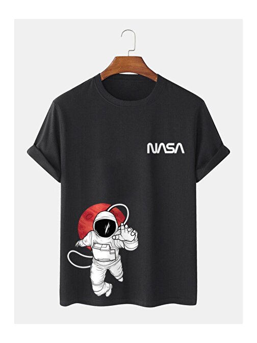 Erkek Nasa Baskılı Tshirt