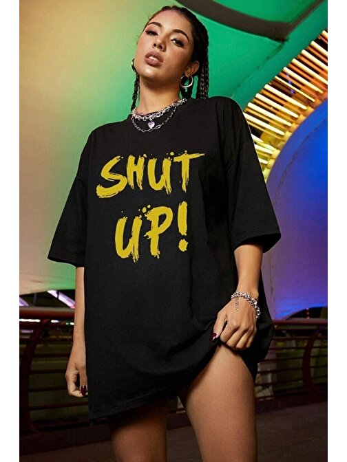 Shut Up Baskılı Tasarım Tshirt