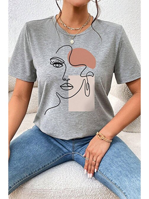 Unisex Make Up Siluet Baskılı Tasarım Tshirt